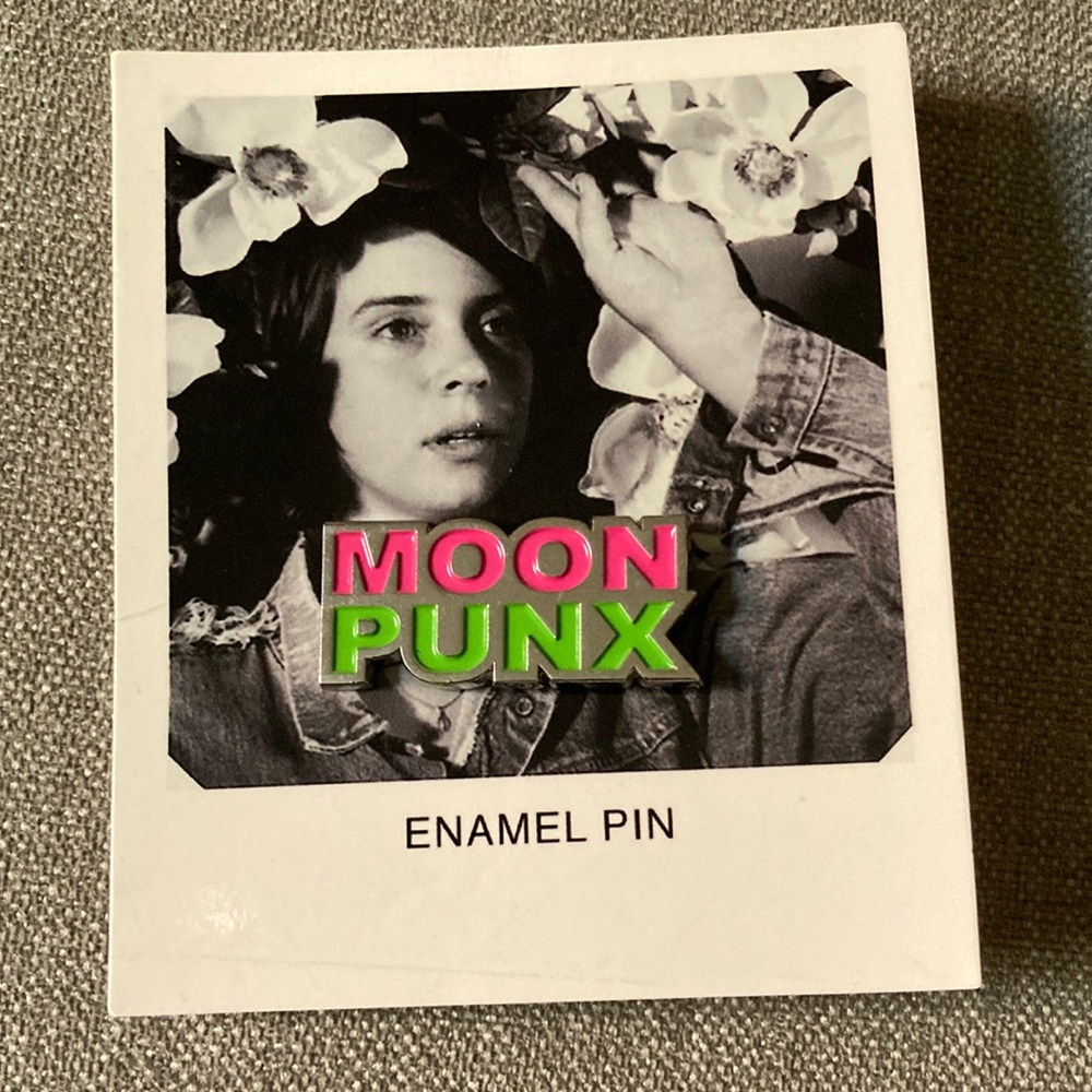 cat power MOON PUNX enamel pin